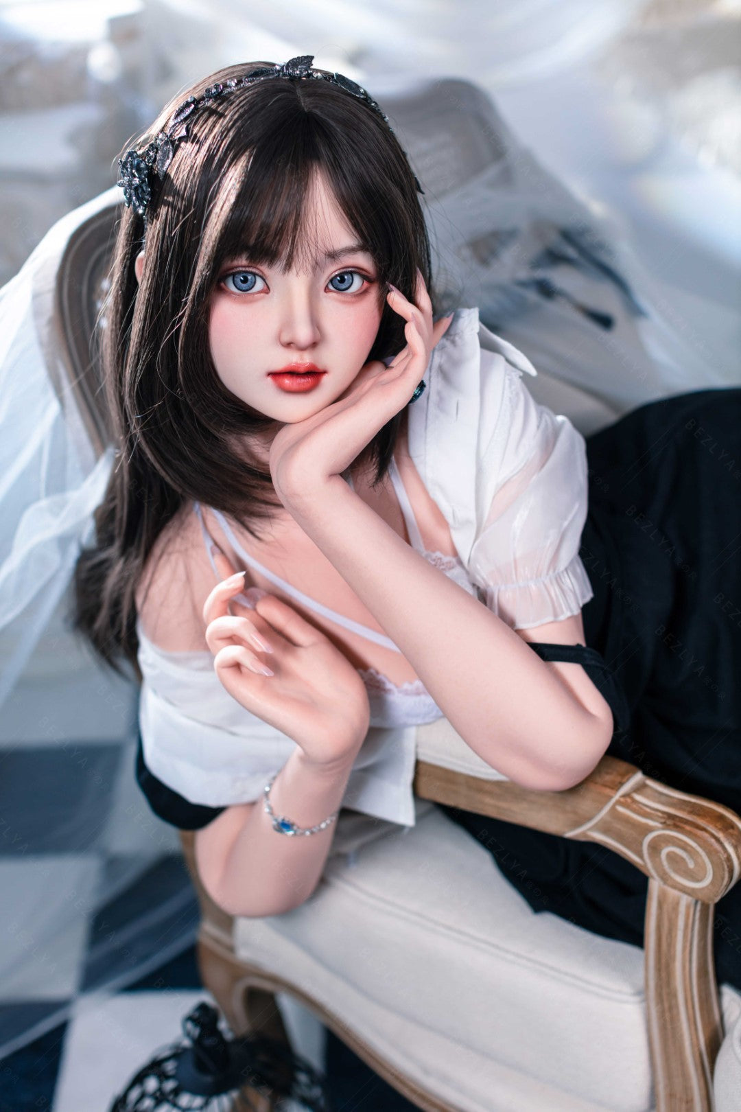 Convallaria seksnukk (Bezlya Doll 155 cm B tass 2,1 silikoon)