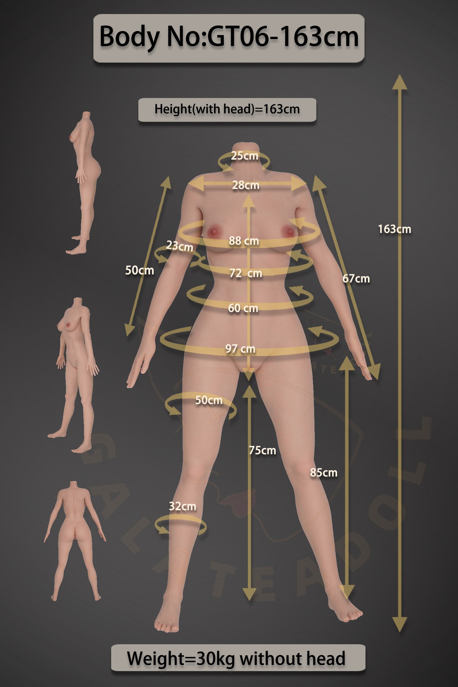 Samira seksnukk (Galatea Doll 163 cm D-Cup #198 silikoon)