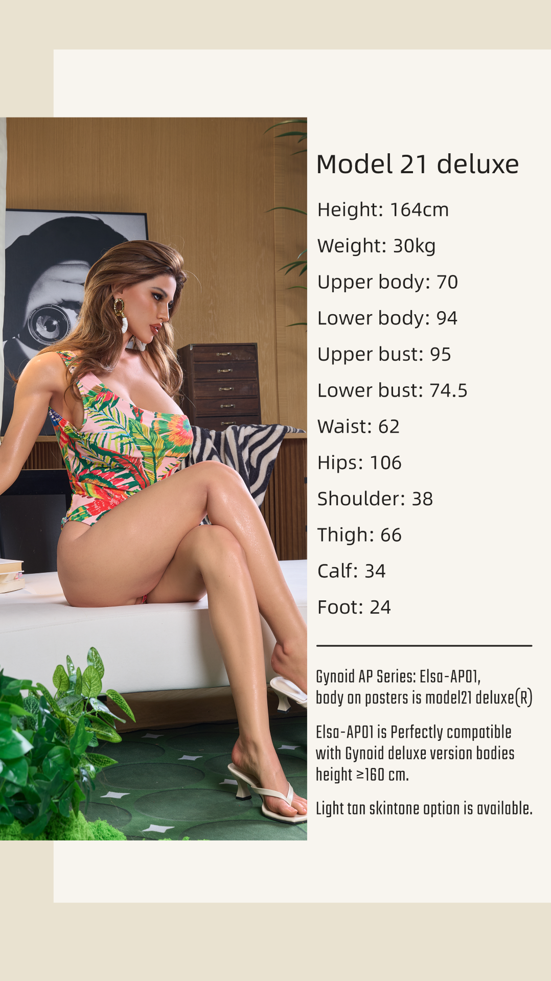 Elsa Model 21 Deluxe Sex Doll (Gynoid Doll 164 cm F-Cup silikoon)