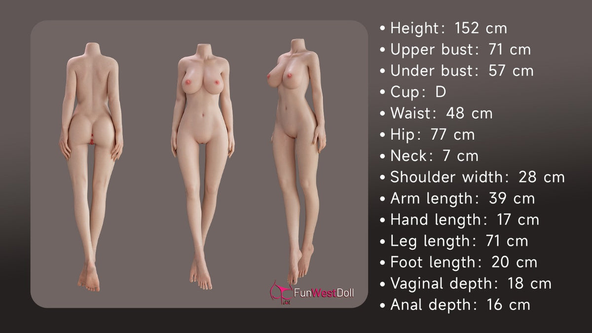 Nika seksnukk (FunWest Doll 152 cm D-Cup #053S silikoon) EXPRESS