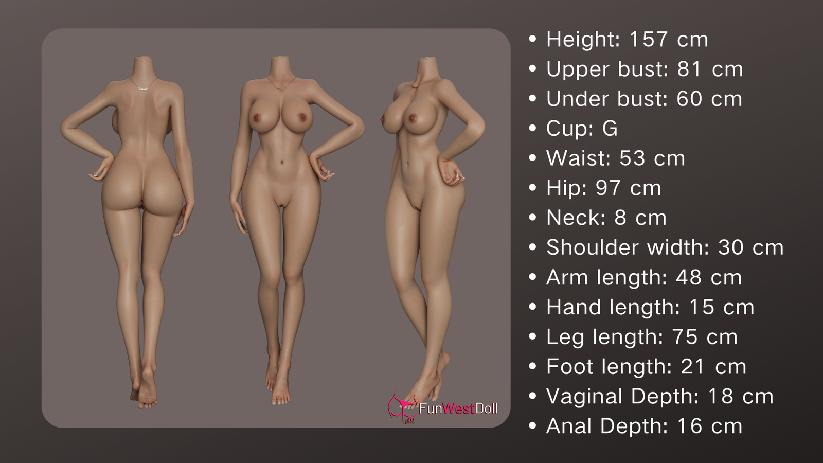 Nicole Sex Doll (FunWest Doll 157 cm G-Cup #036S silikoon)