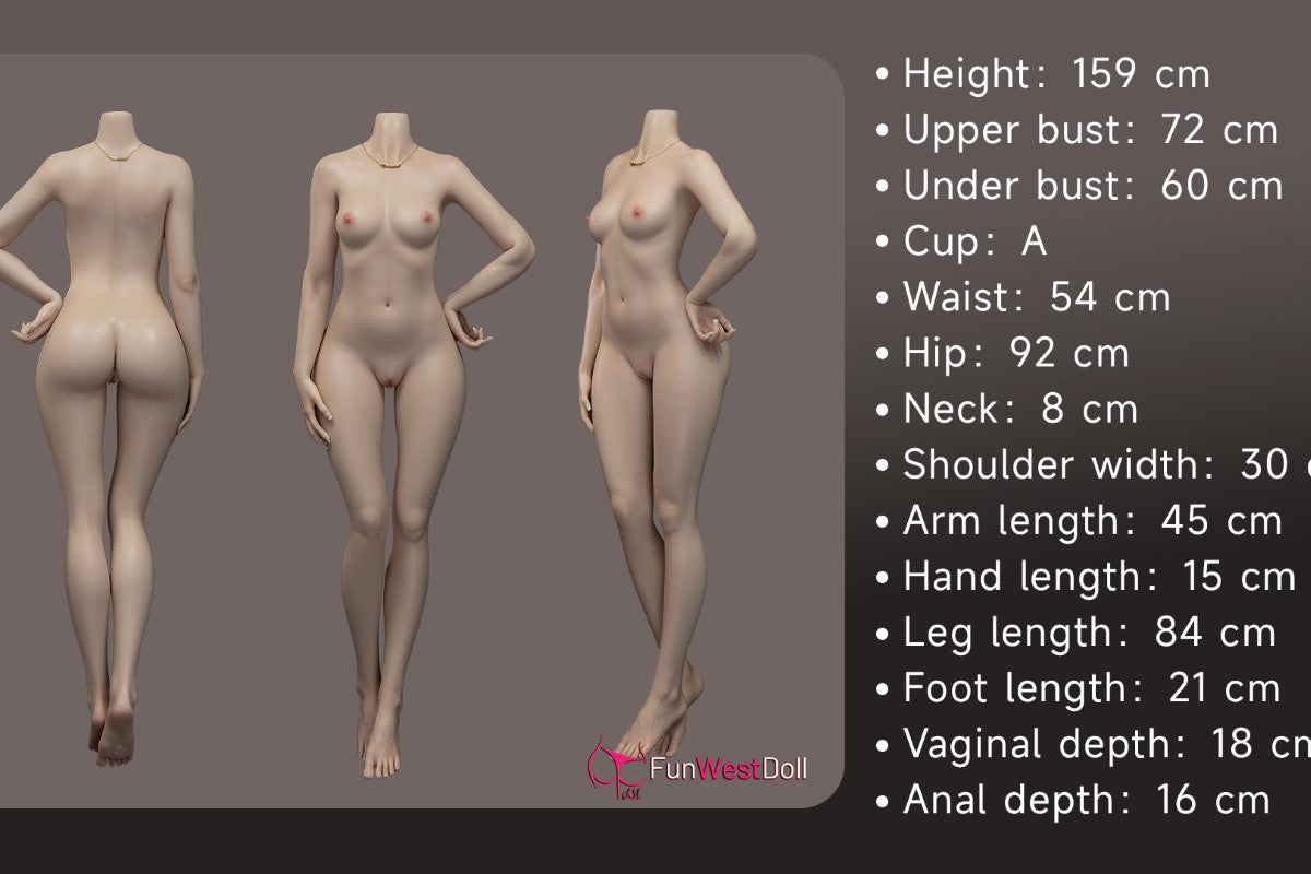 Lyra seksnukk (FunWest Doll 159 cm A-Cup #054S RST silikoon)
