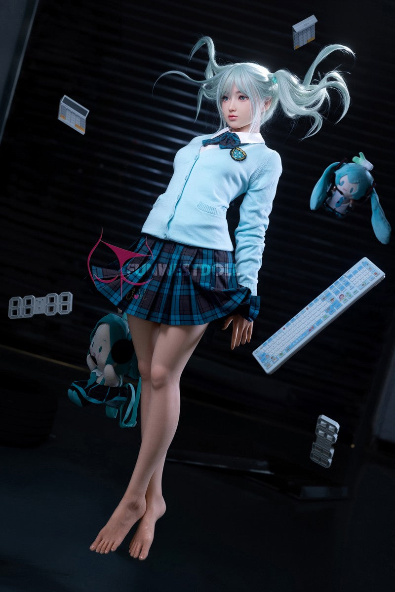 Hatsune Miko seksnukk (FunWest Doll 159 cm A-Cup #041S silikoon)