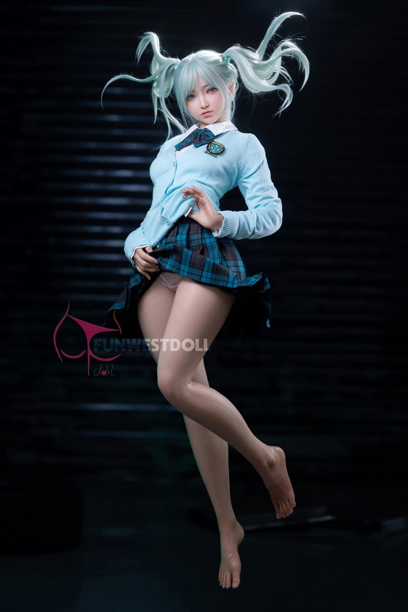 Hatsune Miko seksnukk (FunWest Doll 159 cm A-Cup #041S silikoon)