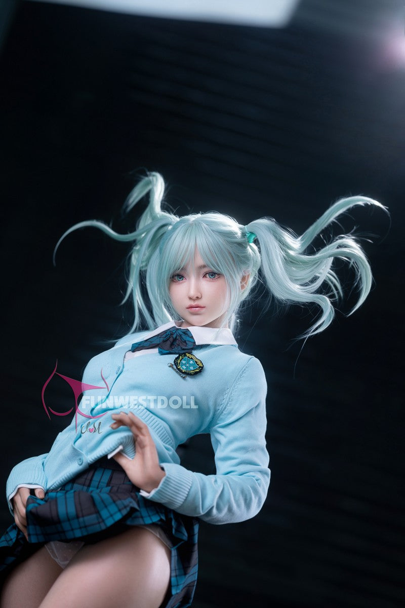 Hatsune Miko seksnukk (FunWest Doll 159 cm A-Cup #041S silikoon)