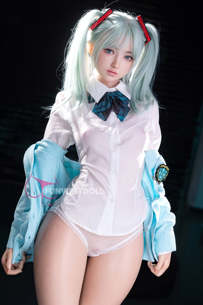Hatsune Miko seksnukk (FunWest Doll 159 cm A-Cup #041S silikoon)