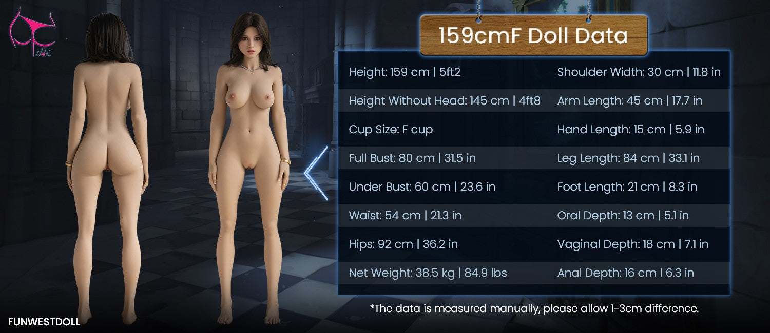 Lyra seksnukk (FunWest Doll 159 cm F-Cup #054 TPE)