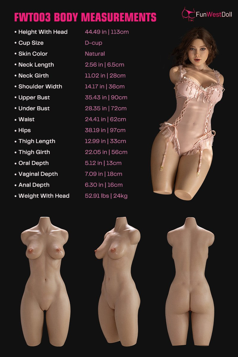 Rose Torso Sex Doll (FunWest Doll 113 cm D-Cup #043SJ Silicone)