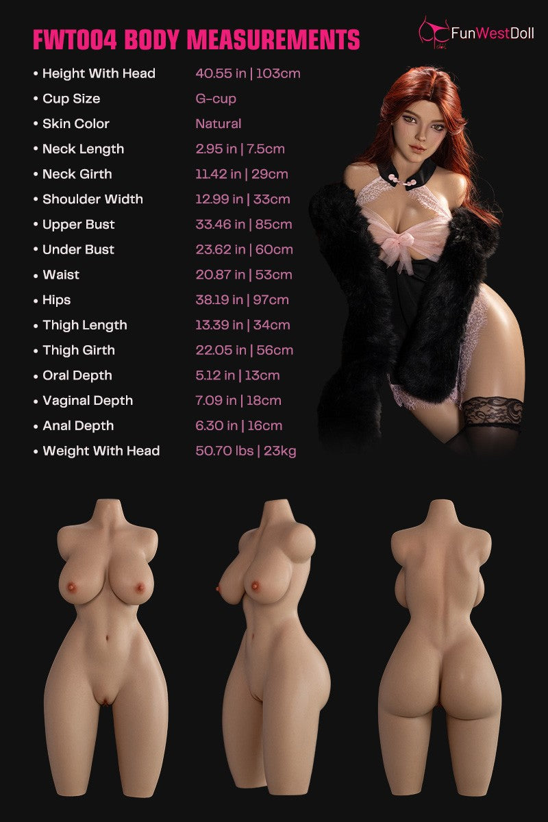 Lexie Torso seksnukk (FunWest Doll 103 cm G-Cup #026S silikoon)