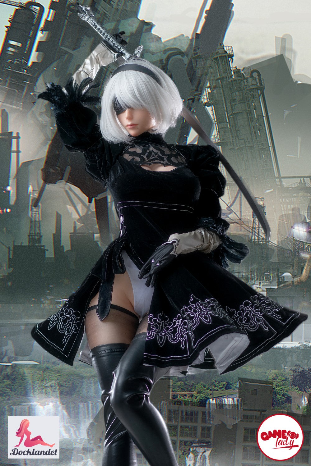 Yorha 2B seksnukk (Game Lady 171 cm E-Cup nr 18 silikoon)