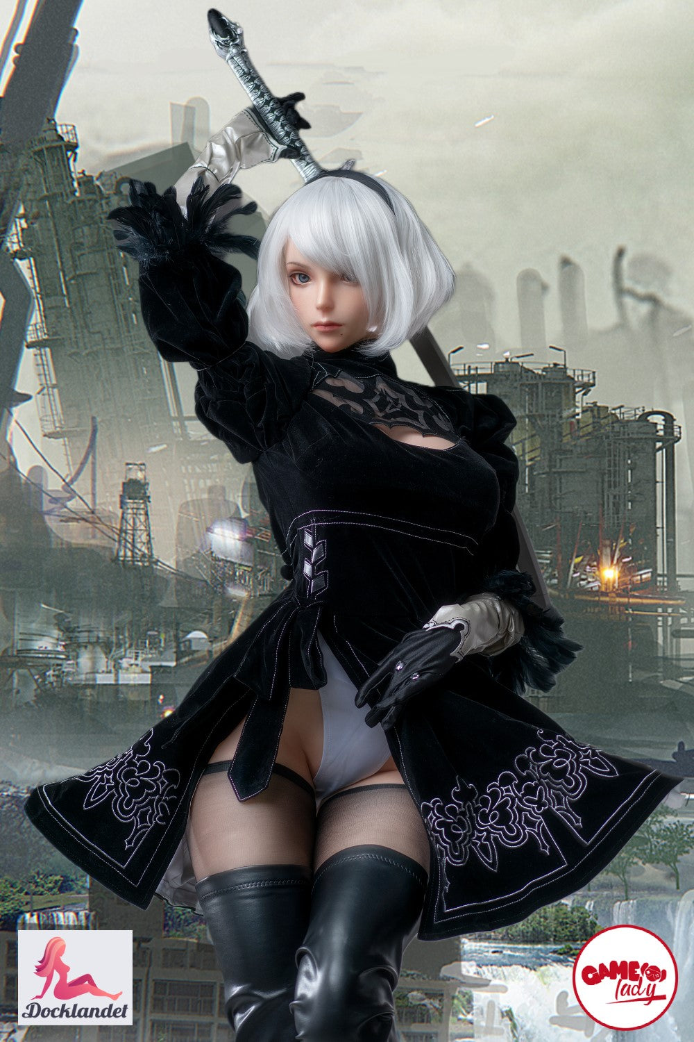Yorha 2B seksnukk (Game Lady 171 cm E-Cup nr 18 silikoon)