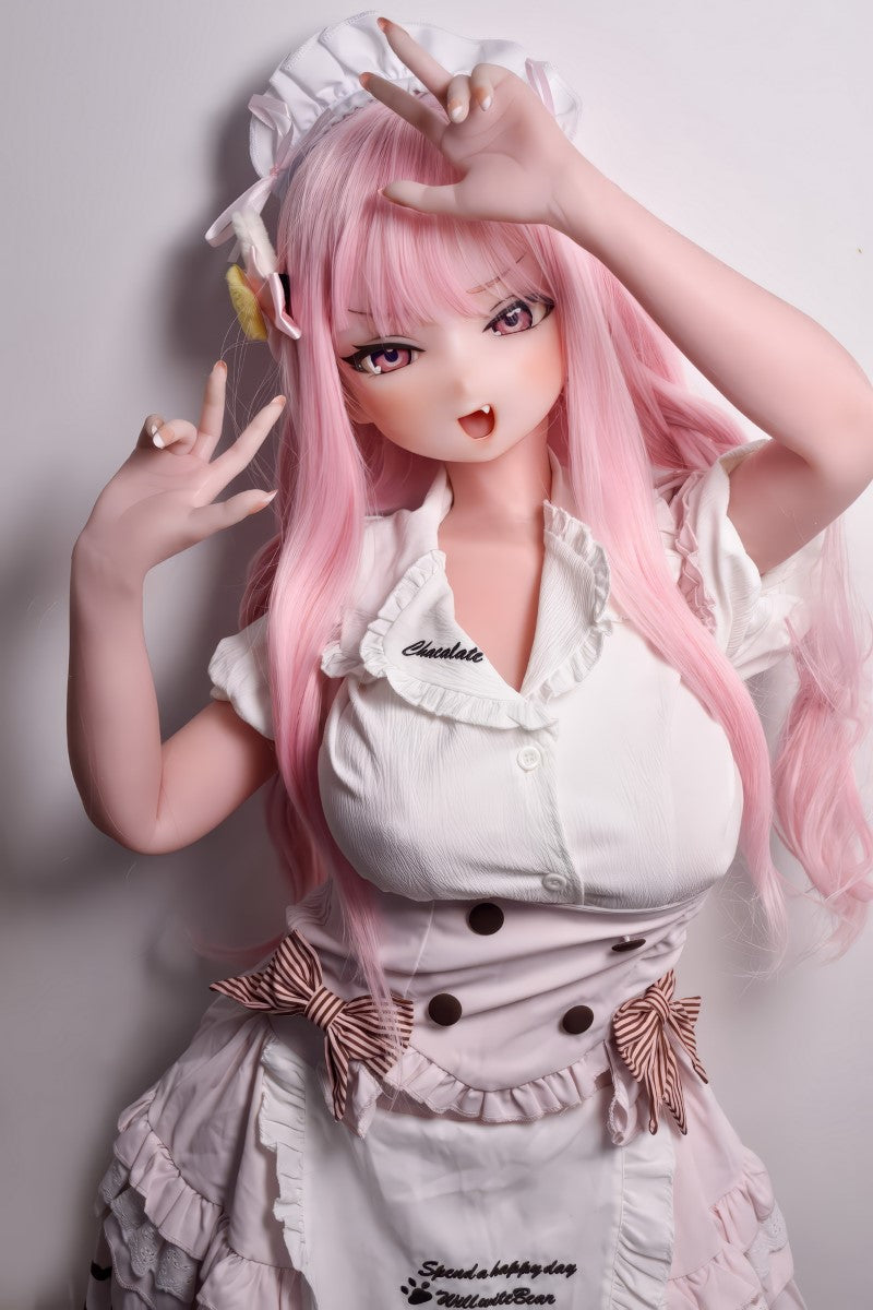 Roosa juustega seksnukk Ogawa Rika 148cm loomulike näojoontega