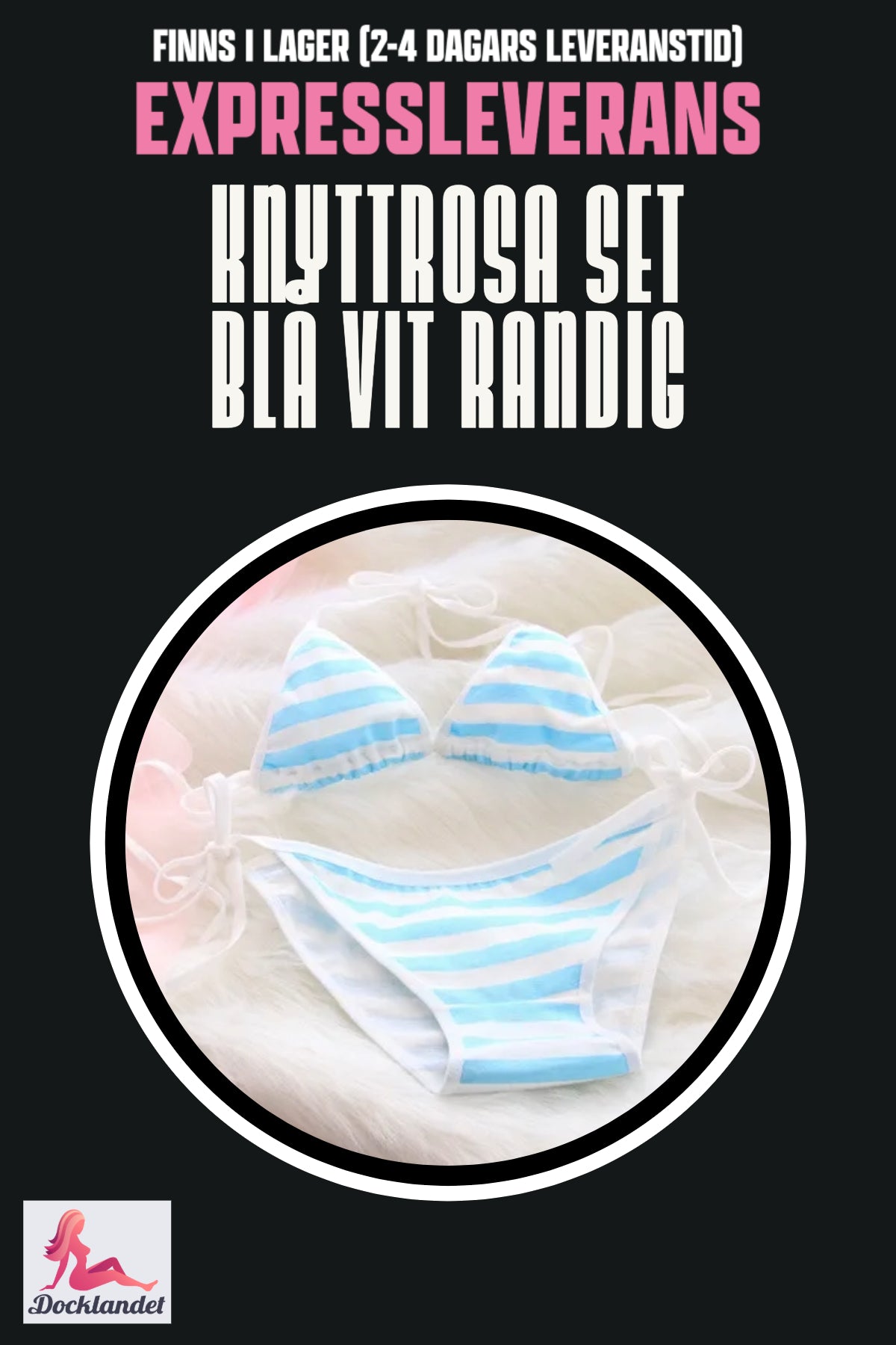 Seksnuku lips ja topp (sinine valge, triibuline)