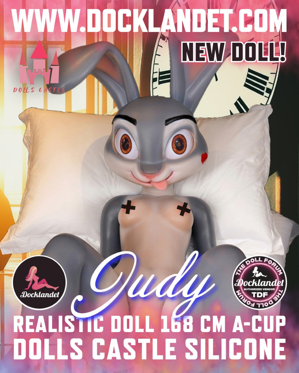 Judy jänes seksnukk (Dolls Castle 168 cm A-Cup silikoon)