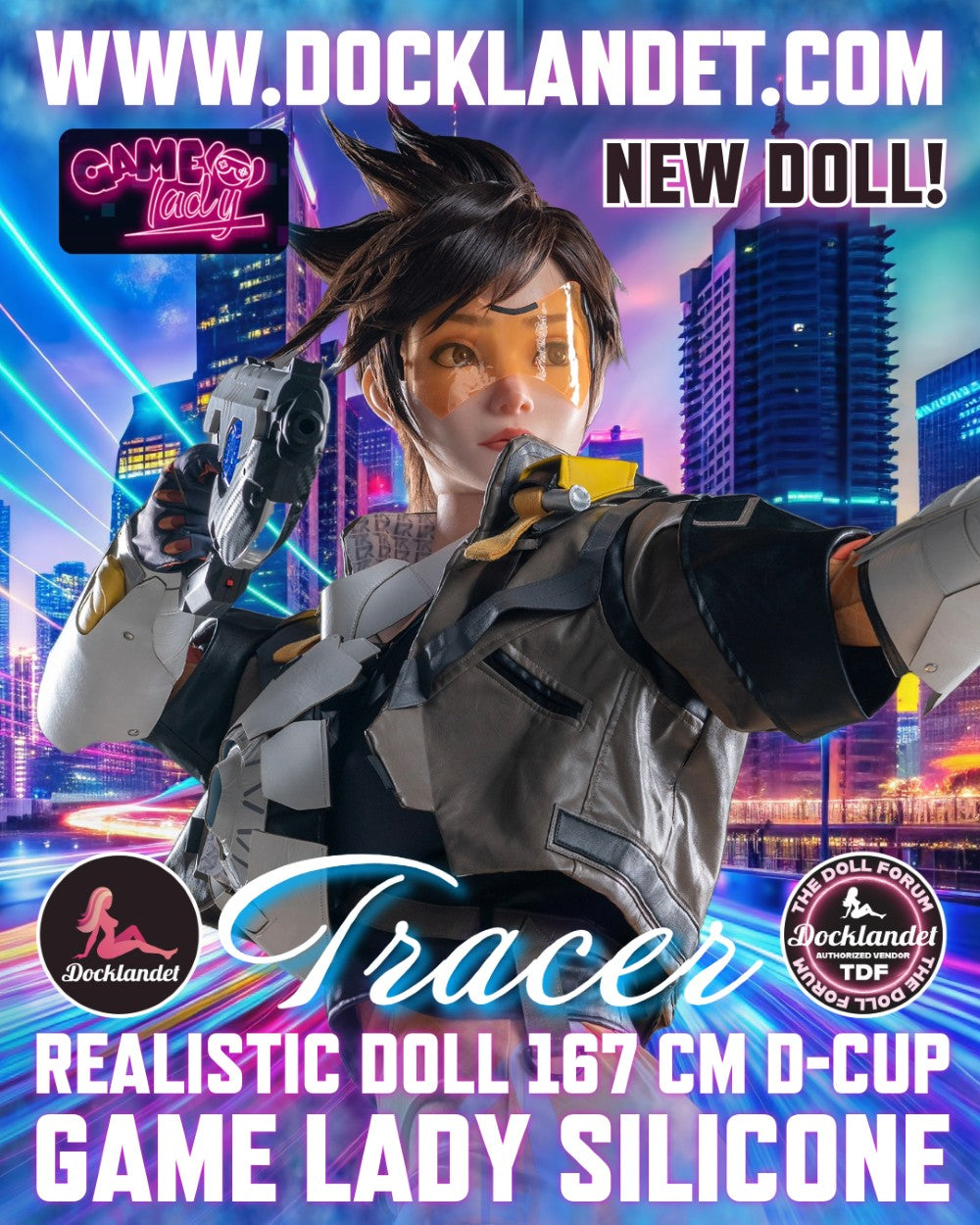 Tracer Sex Doll (Game Lady 167cm D-Cup nr.29-1 Silicone) Overwatch Real Doll