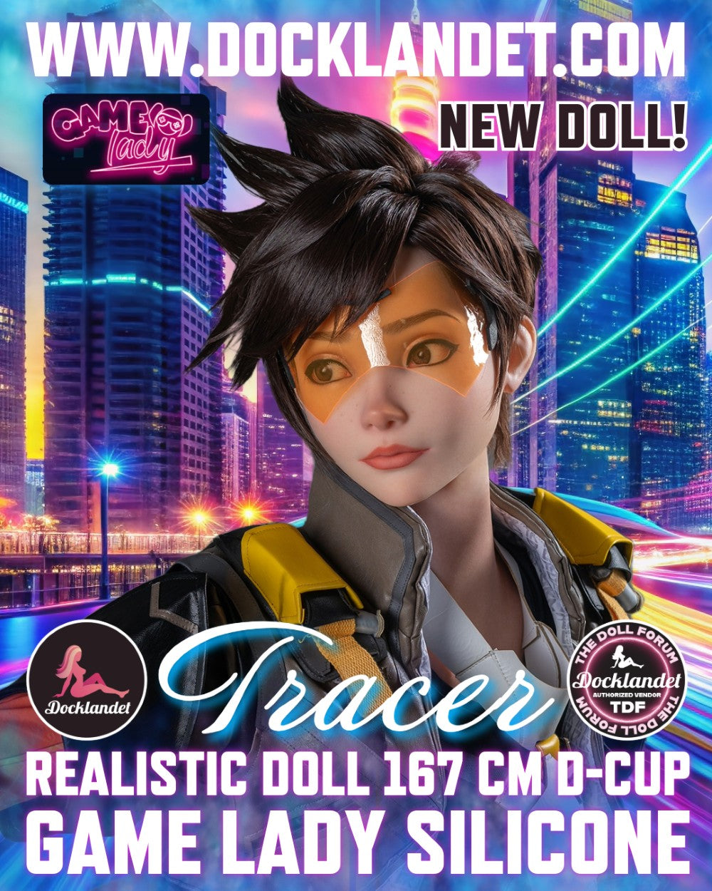 Tracer Sex Doll (Game Lady 167 cm D-Cup nr 29-1 silikoon)