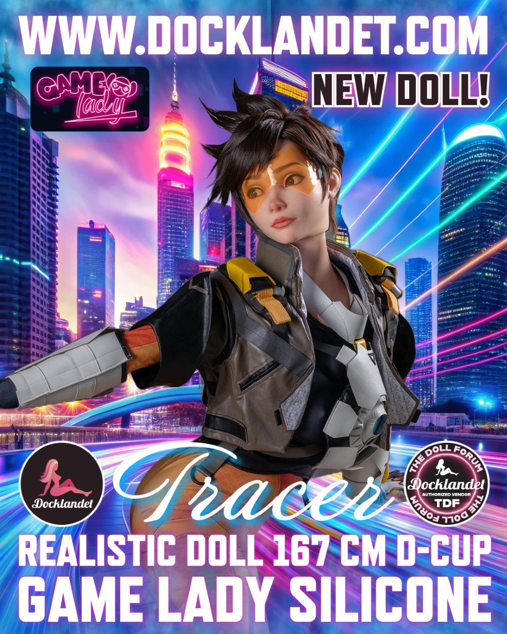 Tracer Sex Doll (Game Lady 167cm D-Cup nr.29-1 Silicone) Overwatch Real Doll