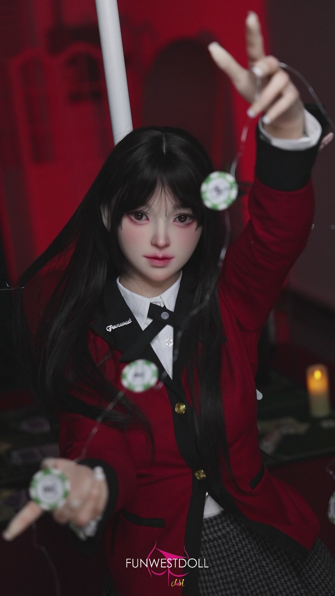 Yumeko Jabami seksinukk (FunWest Doll 159cm A-tass #038S silikooni)