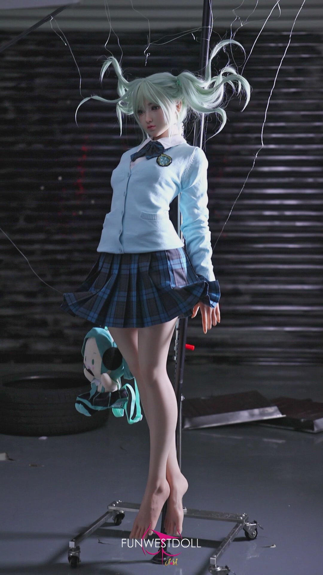 Hatsune Miko seksnukk (FunWest Doll 159 cm A-Cup #041S silikoon)
