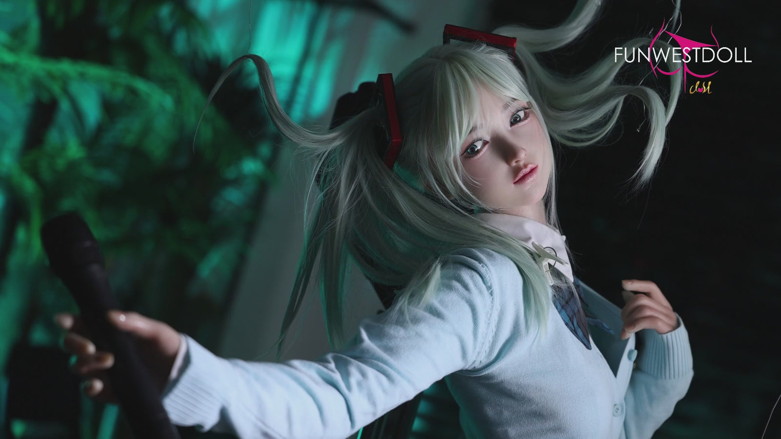 Hatsune Miko seksnukk (FunWest Doll 159 cm A-Cup #041S silikoon)