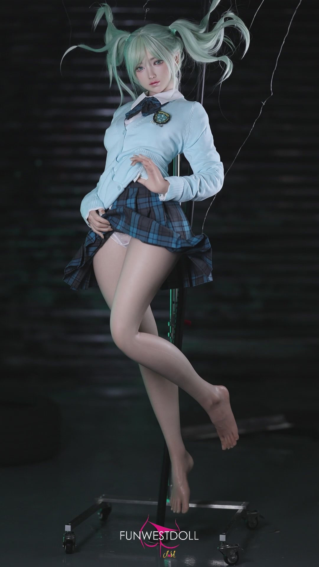 Hatsune Miko seksnukk (FunWest Doll 159 cm A-Cup #041S silikoon)